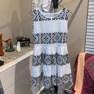 Black and white lace dress